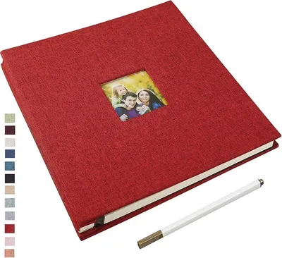 Image de Yopih Grand album photo en lin autocollant 10x15 cm avec 40 pages blanches