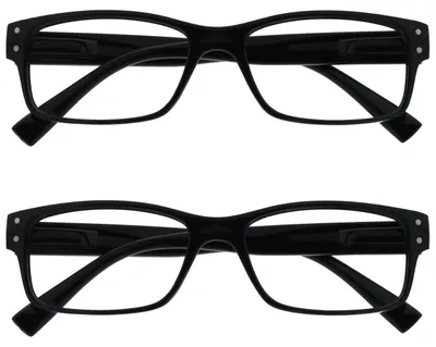 Produktbild von Die Lesebrille Unternehmen 2er-Pack Herren Schwarz Groß Designer Stil Leser Federscharniere RR11-1 +2,50
