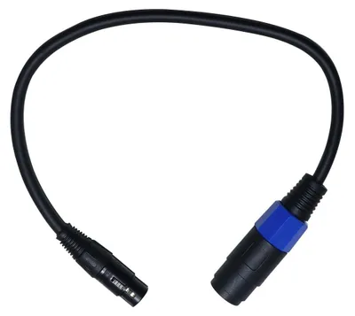 Obrázok produktu pre Kábel zo konektoru Speakon (samica) na konektor XLR (samica), dĺžka 50 cm, určený pre profesionálne audio zariadenia