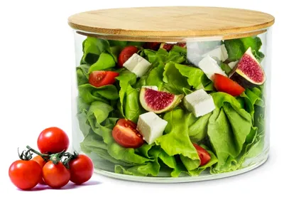 Produktbild von Salatschale mit Holzdeckel 20 cm