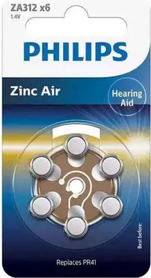 Produktbild von Hörgerätebatterie PHILIPS ZA312B6A/00