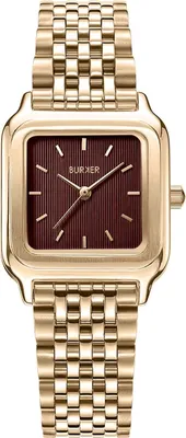 Produktbild von BURKER Macy Damenuhr mit Gliederarmband - Gold Burgundy - 33 mm