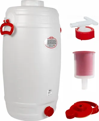 Produktbild von Graf Getränkefass Kunststofffass Rund 50 Liter mit Auslaufhahn NW 10 + Gärspund