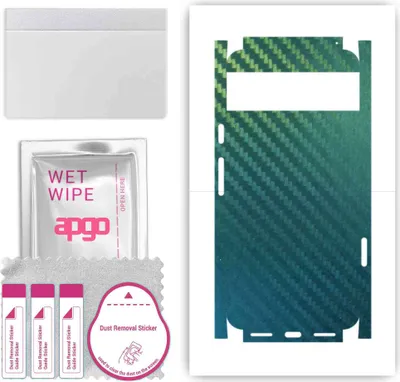 Produktbild von apgo Rückseite + Seiten Schutzfolie, Skin, kompatibel mit Google Pixel 8, Hinten Displayschutzfolie aus Vinylfolie, kratzfest, einfache Montage - Kohlenstoff-Chamäleon CAKA1