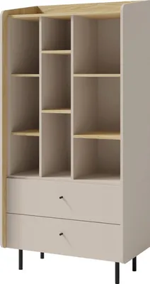 Produktbild von Furniture24 Bücherregal Alessio Ae6 Regal 80 X 170 X 42 Cm Sandbeige/Eiche Geölt