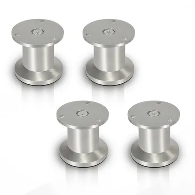 Produktbild von SWANEW 4x Möbelfuß Möbelfüsse Aluminium Fuss Durchmesser 40 mm Höhe 60mm Silber Höhenverstellbar
