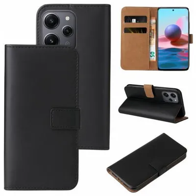 Produktbild von Kunstleder Flip-Hülle für Smartphones - Farbe: Schwarz - Modellkompatibilität: Für Xiaomi Redmi 12