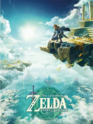 Produktbild von The Legend Of Zelda: Tears Of The Kingdom - bedruckt "Hyrule Skies" PM7473 (40 cm x 30 cm) (Blau/Weiß/Grün)