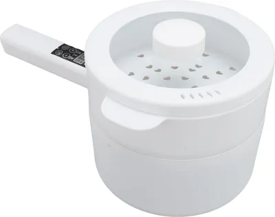 Obrázek produktu pro Elektrický hrnec na vaření s parním hrncem 600W 1,8L Dlouhá rukojeť Přenosný multifunkční vařič nudlí pro kolej Kancelář EU Zástrčka 220V
