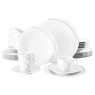 Productafbeelding van Seltmann Weiden 4003106947541, voor 6 personen, porselein, wit, 28 cm, 23 cm, 30 stuks
