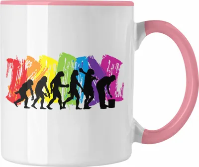 Produktbild von Trendation - Maler Job Tasse Geschenk Männer Evolution Lustig Anstreicher Malermeister Lackierer (Rosa)