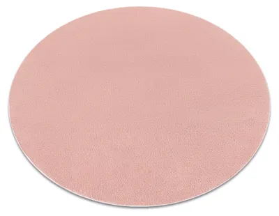 Image de Tapis de lavage moderne LINDO cercle rose, antidérapant, shaggy rose cercle 100 cm
