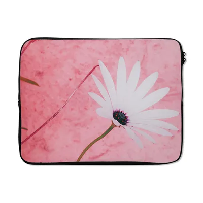 Produktbild von MuchoWow® Laptop Hülle 17 Zoll Laptoptasche Blumen - Rosa - Vintage - Zipper - Schutzabdeckung