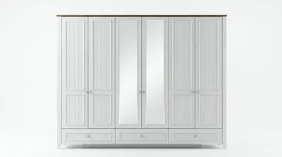 Immagine prodotto di Set per camera da letto: armadio, letto, testiera. Design moderno, colore bianco, materiali morbidi e confortevoli