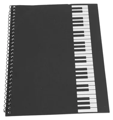 Produktbild von Notizbuch für Musiknoten, 50 Seiten Manuskriptpapier mit Notenlinien, Schwarzes Klavier