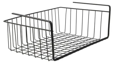 Produktbild von Hangekorb fur Schrank - Metall - 40 x 26 x 14 cm - schwarz - Schrankkorb - Aufbewahrungsmobel