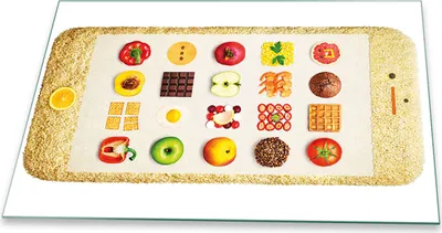 Produktbild von Herdabdeckplatte Glaskeramikkochfeld-Abdeckung Spritzschutz Glas Universal 80x52 Essen Bunt