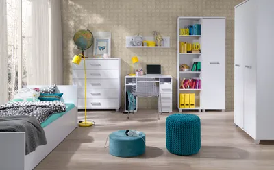 Obrázek produktu pro Úzký regál do obývacího pokoje ANDOVER - bílý