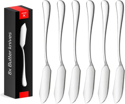 Produktbild von HGMD Buttermesser - 8 Stück - 14,5cm - Buttermesser - Streichmesser - Tapas-Messer - Edelstahl