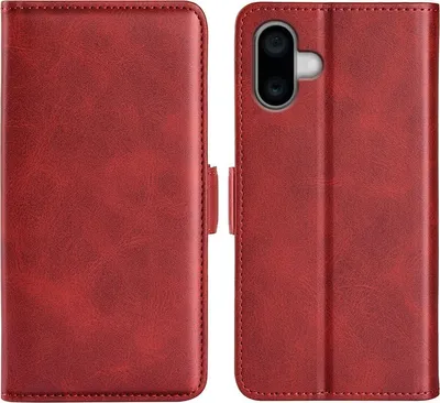 Produktbild von Mobigear Slim Magnet iPhone 16 Hülle Klapphülle Geldbörse - Rot