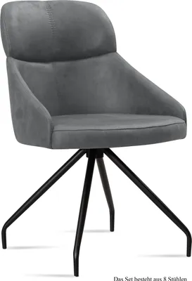 Produktbild von Esszimmerstuhl (8er-Set) Dionne 52x82x63 Schwarz/Grau