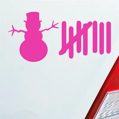 Produktbild von Auto Aufkleber Strichliste Liste Schnee Winter Snowman 15x8 cm Pink Sticker Heckscheibenaufkleber