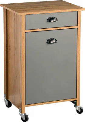 Produktbild von Küchenwagen inkl. Abfalleimer, oak,