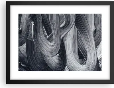Produktbild von Gerahmtes Poster - Schwarzer Rahmen - Farbe Pinsel Schwarz - 40x30 cm - Wand Bild - Wanddeko - Wandbilder - Kunstposter - Wandposter - Bilderrahmen - Bilder - Kunstdruck - P2BAA40x30-5024