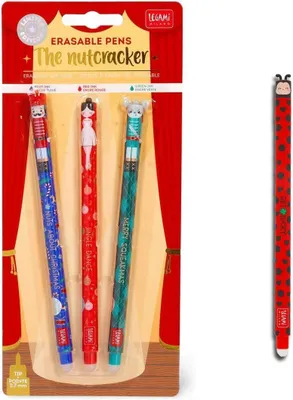 Productafbeelding van Uitwisbare gelpennen - Limited edition kerstset the nutcracker + lieveheersbeestje - Uitwisbare stiften 0,7 mm