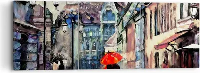 Produktbild von Bild auf Leinwand - Leinwandbild - Stadt Straße Haus - 90x30cm - Wand Bild - Wanddeko - Wandbilder - Leinwanddruck - Bilder - Kunstdruck - Wanddekoration - Leinwand bilder - Wandkunst - CA90x30-3940