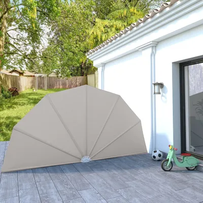 Image de The Living Store Éventail latéral de terrasse pliable Crème 200 cm