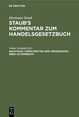Produktbild von Vorschriften der Verordnung über Aktienrecht