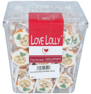 Produktbild von Amore Sweets Rocks Lolly Kürbis 100x10g