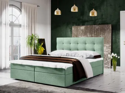 Produktbild von Ehebett mit Stauraum STIG 5 – 200x200, hellgrün