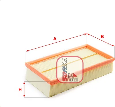Produktbild von Luftfilter Filtereinsatz S 3106 A mit den Maßen 265 mm Länge, 147 mm Breite, 57 mm Höhe