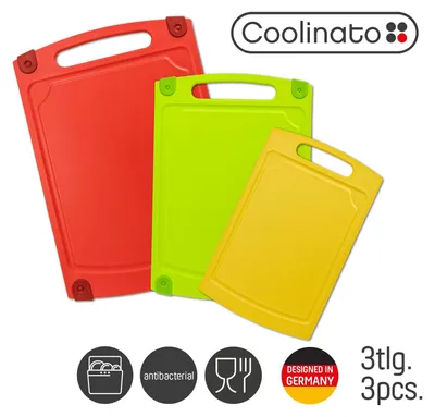 Obrázok produktu pre Coolinato 3-dielna sada dosiek na krájanie rôznych veľkostí farebná