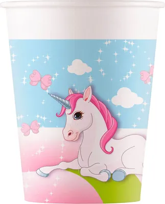 Image de Gobelets En Papier Licorne 8 Pcs, 200 Ml
