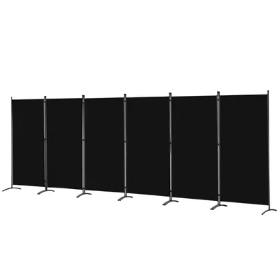 Zdjęcie produktu dla Angel Living 6-częściowy parawan wewnętrzny, przegroda, składana przegroda, parawan wewnętrzny na taras lub balkon, 486 x 180 cm, czarny