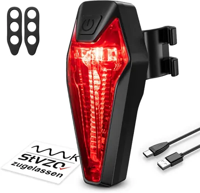 Produktbild von LED-Rücklicht, wiederaufladbar, für Fahrräder, Mountainbikes, Bremslicht, automatische Erkennung, für Rennräder, Rücklicht, wasserdicht, für Kinderfahrräder