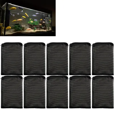 Productafbeelding van Set van 10 herbruikbare filterbeutels voor aquariums, 15 x 20 cm