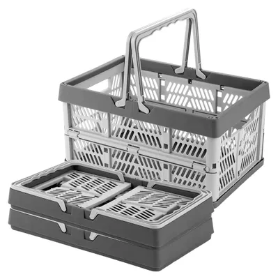 Produktbild von 3 Stück faltbare Aufbewahrungsboxen aus Kunststoff für Küche, Bad, Büro und Schlafzimmer, 30,5 x 20,5 x 16,5 cm