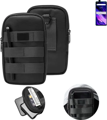 Produktbild von K-S-Trade Holster Gürtel Tasche kompatibel mit UMIDIGI S5 Pro Handy Tasche Schutz Hülle dunkel-grau viele Fächer, 1x