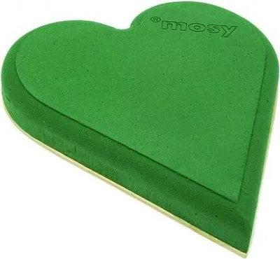 Produktbild von Blumensteckmasse Herz 40 cm, Holzunterlage, Steckschaum, Blumen-Steckmasse
