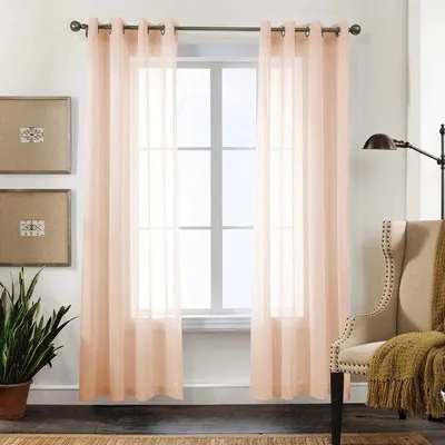 Productafbeelding van Gordijnen Transparant - Gordijnen met Oogjes - Gordijnen voor Slaapkamer/Woonkamer - Set van 2 - H 245 x B 140 cm - 100% Polyester - Raamdecoratie