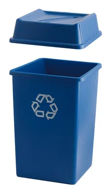 Produktbild von Rubbermaid Untouchable®, 132 l, 4-eckig, Recycling, blau