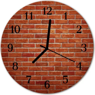 Immagine prodotto di Orologio da parete in vetro, orologio da cucina, vetro vero, 30 cm, rosso mattone