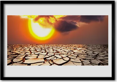 Produktbild von Bild 70x50 MDF-Rahmen Wandkunst Sun Wüsten-Landschaft