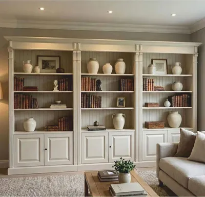 Produktbild von Casa Padrino Landhausstil Massivholz Bücherschrank Hellgrau 223 x 51 x H. 228 cm