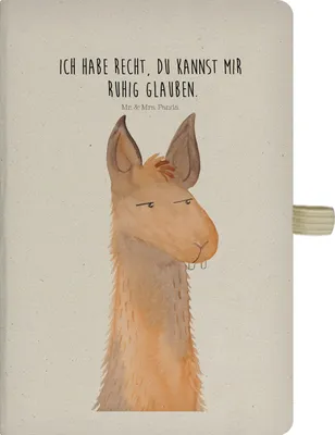 Produktbild von Mr. & Mrs. Panda Tagebuch Lamakopf Genervt - Transparent - Geschenk, Journal, Skizzenbuch, Reisetagebuch, Lama, notizbuch, Chef, Freundin, Adressbuch, Büro, Recht haben