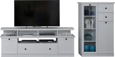 Produktbild von trendteam Wohnen Wohnwand BrandsonBaxter Weiß Nachbildung 273 x 129 x 41 cm